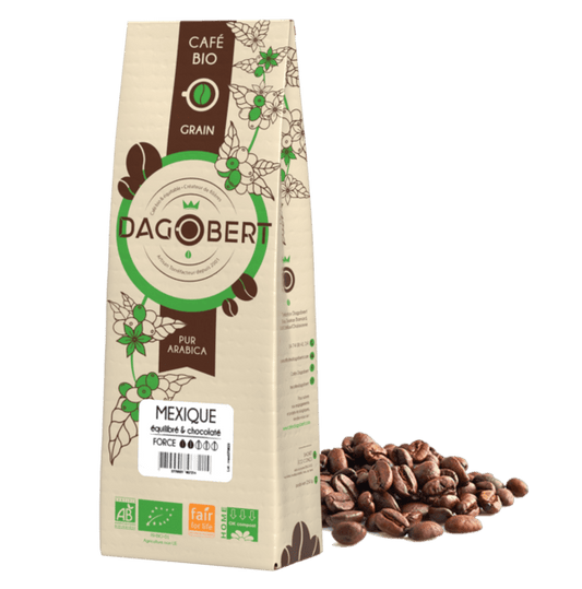 Les Cafés Dagobert -- Mexique 100 % arabica, bio, équitable grains - 1 Kg